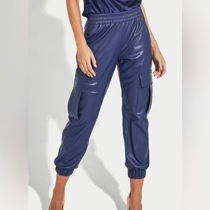 Generation Love Navy Leather Aidan Joggers New With Tags